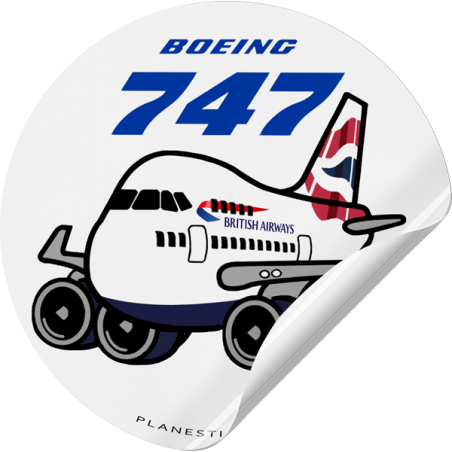 Boeing 747-100 aircraft round sticker 
