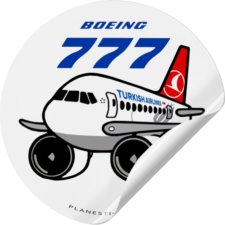 Boeing 777 Pudgy Aircraft Sticker 