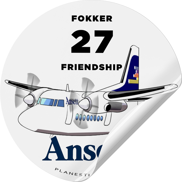 Ansett Fokker F27 Early 1980s Plane Sticker ansett-fokker-f27-early-1980s-plane-sticker