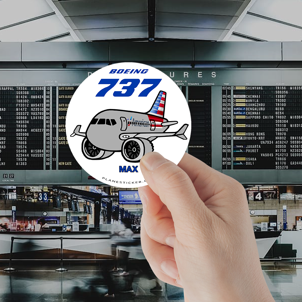 737 Checklist Sticker American Airlines Boeing 737 MAX – Plane Sticker