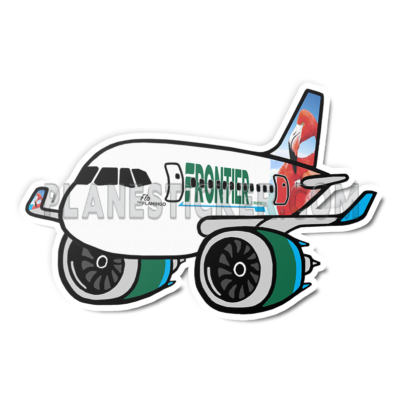 Flo Sticker Frontier Airlines Airbus A320 NEO Flo – Plane Sticker