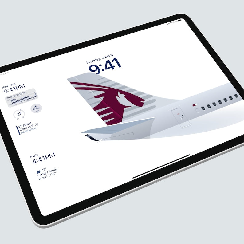 Qatar Airways iPad Wallpaper – Plane Sticker